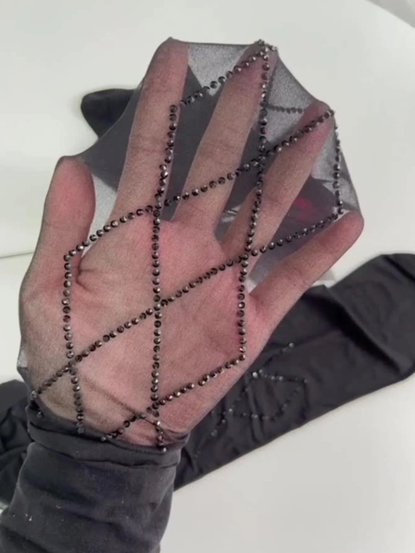 1pair Rhinestone Decor Tights Pantyhose