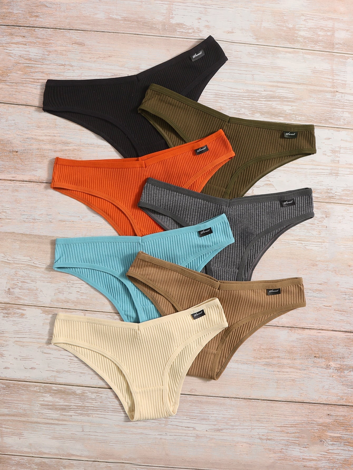 7pack Solid Rib Panty