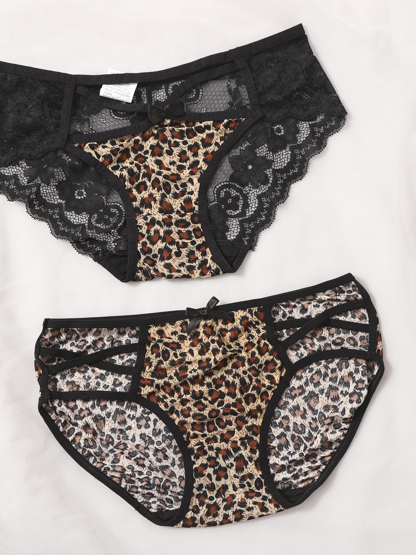 6pack Leopard Contrast Lace Panty Set