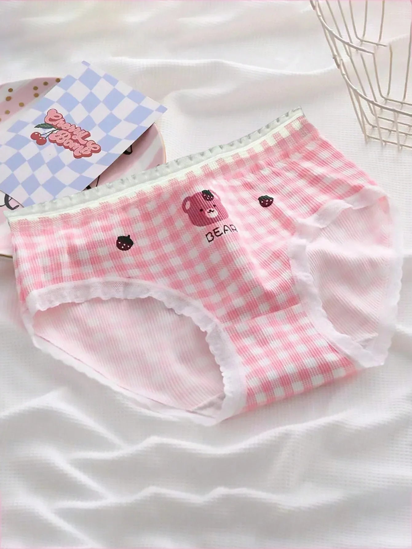 3pcs/Pack Cute Cartoon Print Soft Breathable Mid-Rise Panties