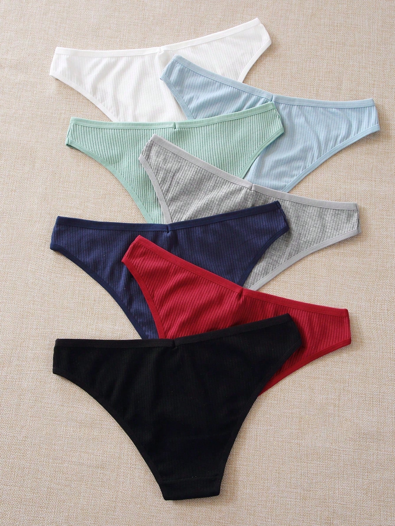 7pack Solid Rib Panty