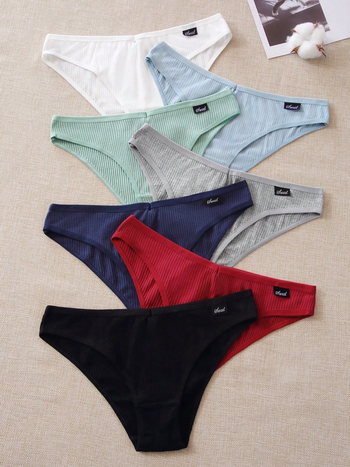 7pack Solid Rib Panty