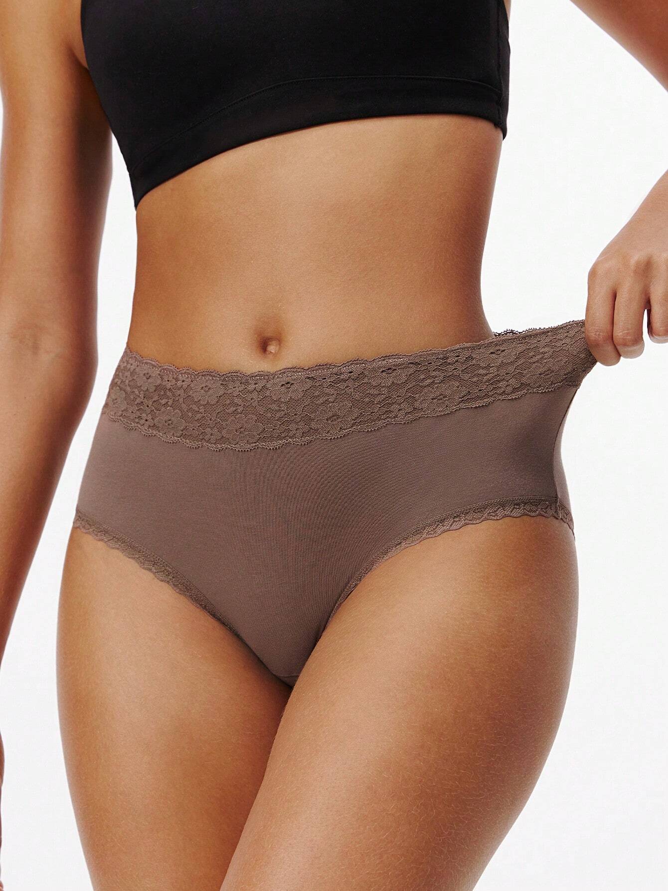 LUVLETTE 3-Pack High-Rise Cotton Girly Women's Underwear Briefs Panty Set