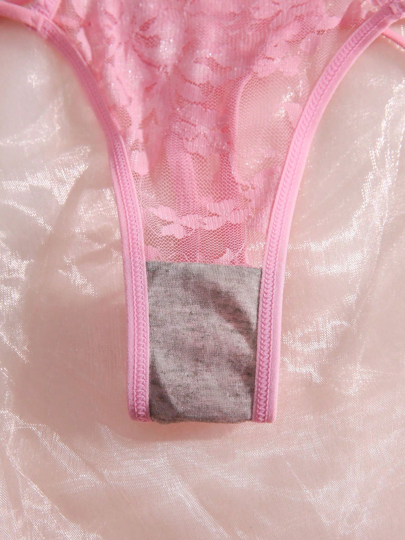 4pack Floral Lace Letter Tape Panty