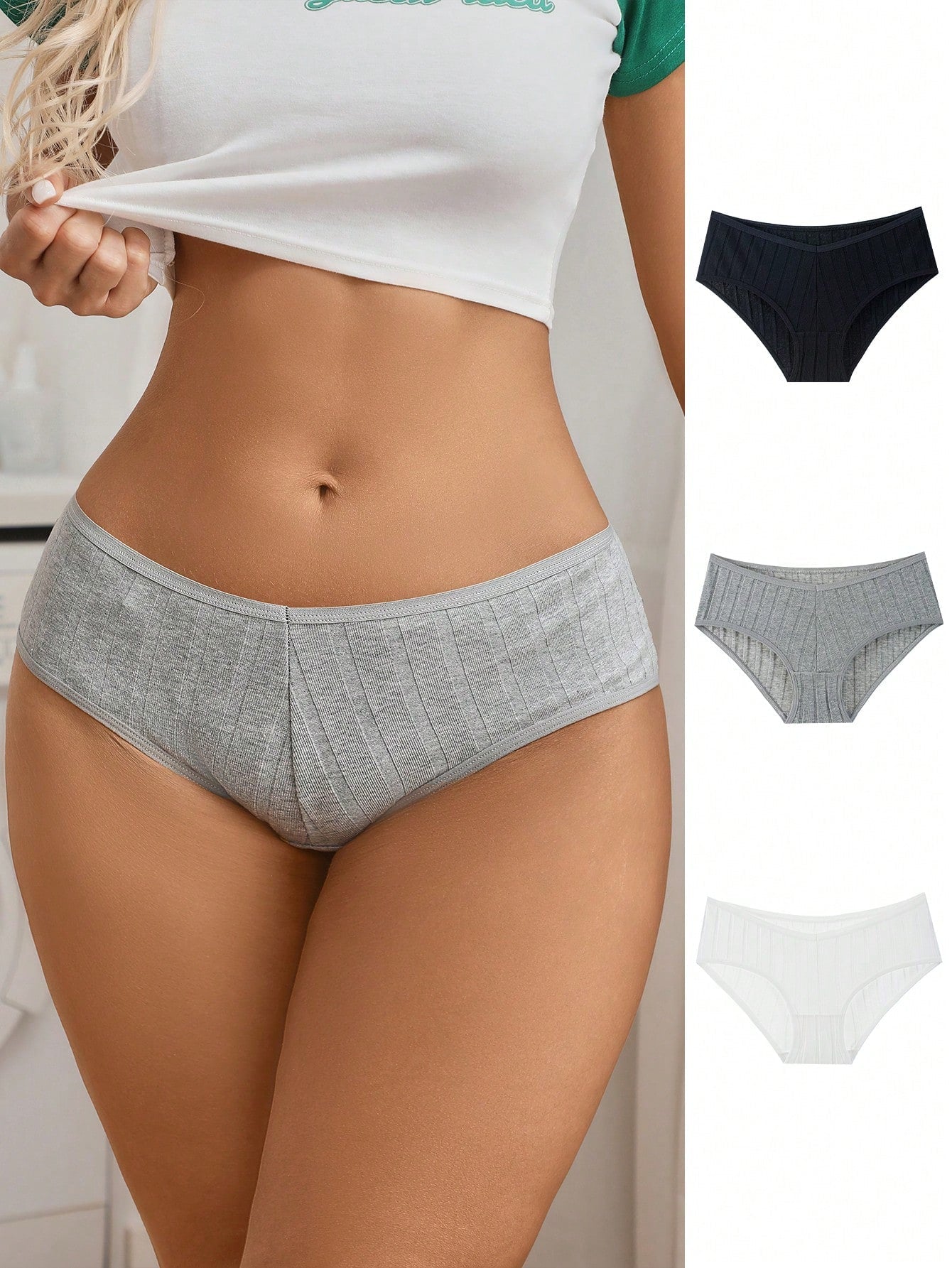 3pack Solid Panty Set