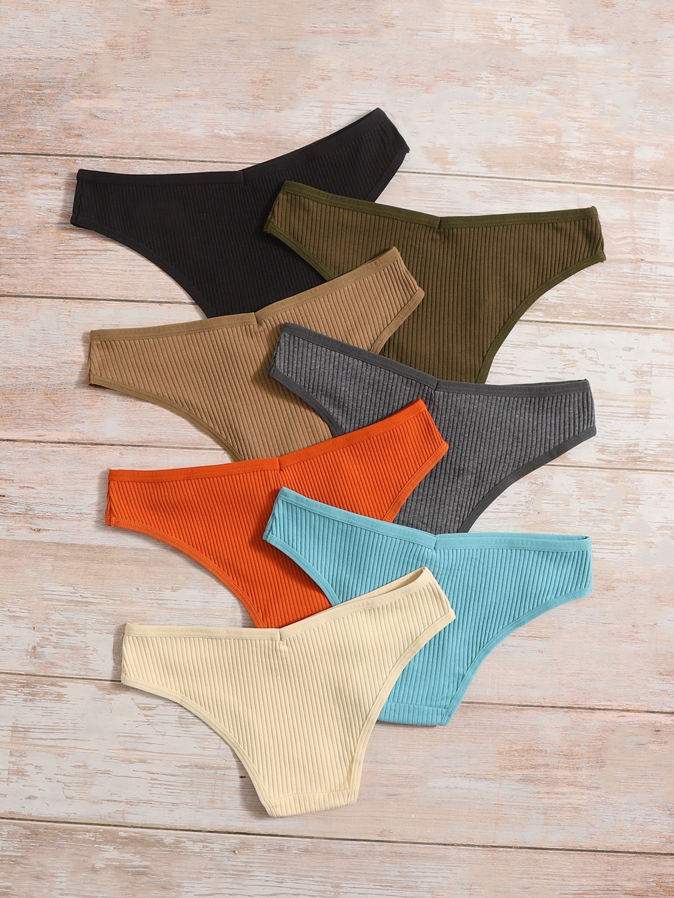 7pack Solid Rib Panty