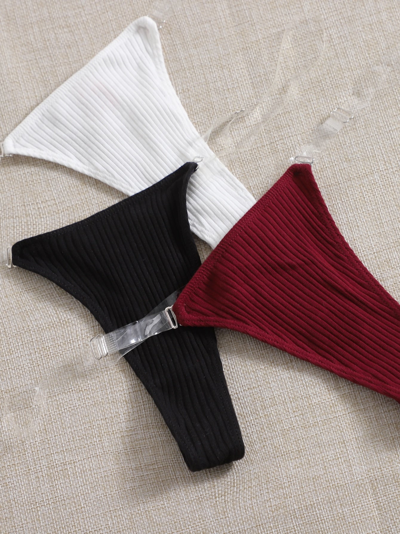 3pack Clear Strap Panty Set