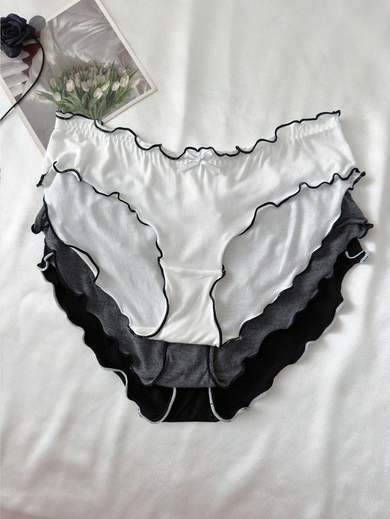 Comfortable And Breathable Lady Triangle Panties With Ruffled Edge